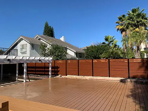 Composite Wood Deck and Redwood Fence - Los Angeles